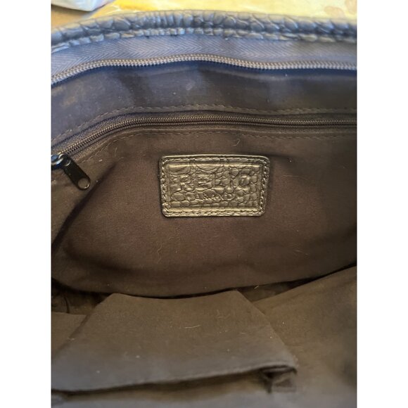 Relic Dark Gray Crossbody Bag with Handles Faux Snakeskin Interior Pockets - Picture 4 of 6